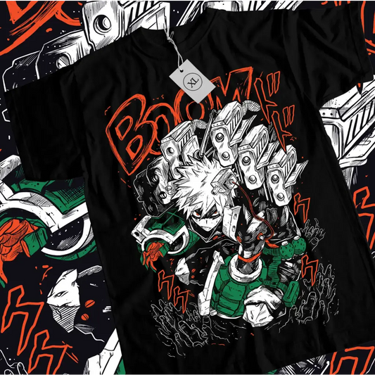 Hero Academia Bakugo Deku Tee Dynamic Anime Apparel T-shirt by Free Shipping