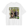 White T-shirt featuring Gyro Zeppeli from Steel Ball Run, ideal for JoJo’s Bizarre Adventure fans