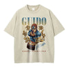 Beige Guido Mista graphic tee from Steel Ball Run, inspired by JoJo’s Bizarre Adventure