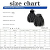 Hoodie size chart for Berserker Wash Hoodie anime style featuring Berserk print