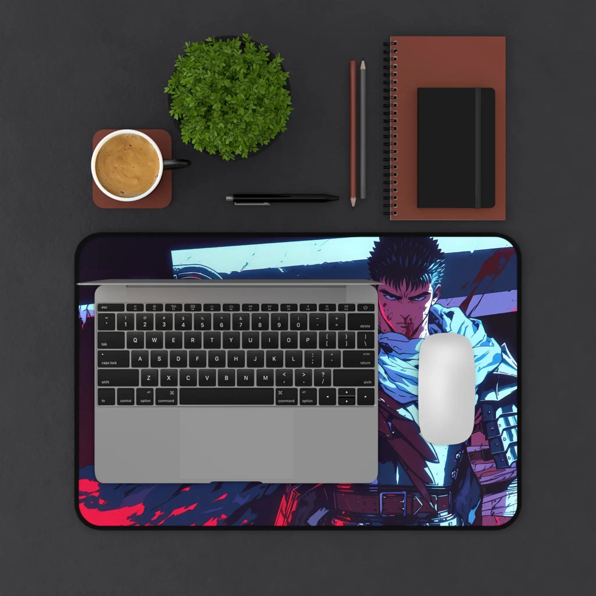 Black Swordsman Desk Mat | 12’’ × 18’’ | Accessories