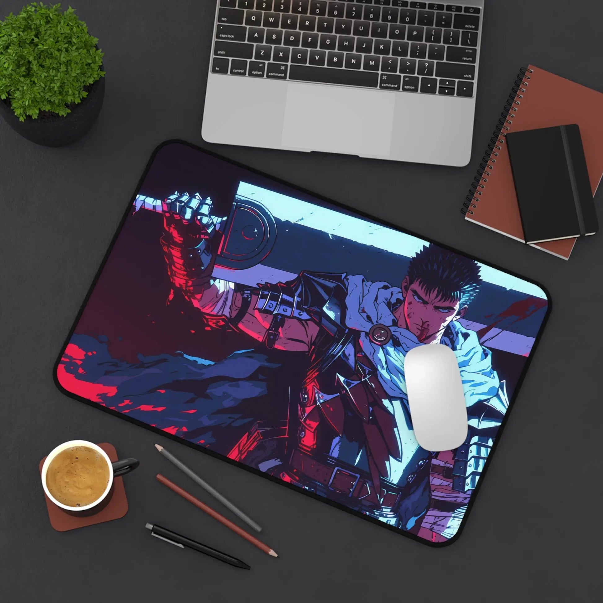 Black Swordsman Desk Mat | 12’’ × 18’’ | Accessories