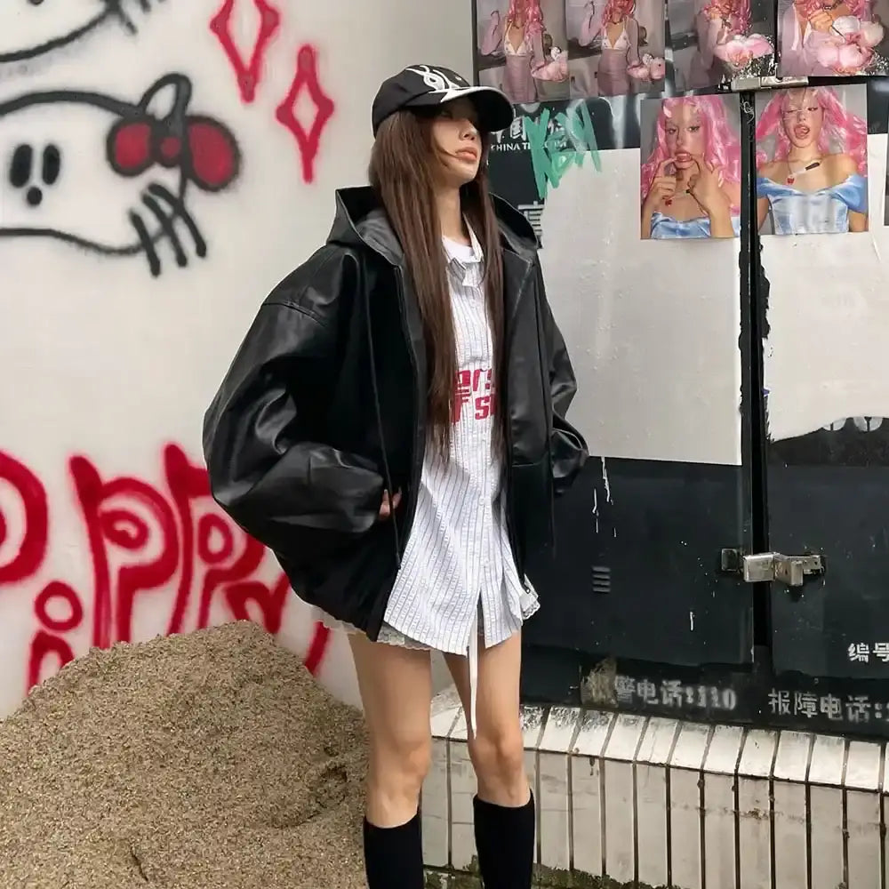 Blackout Street Pu Leather Jacket | Streetwear