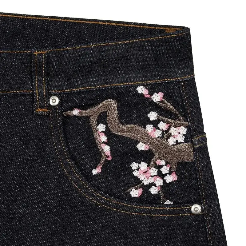 Bloodpetal Denim | Plum Blossom Embroidery / Xxl | Streetwear