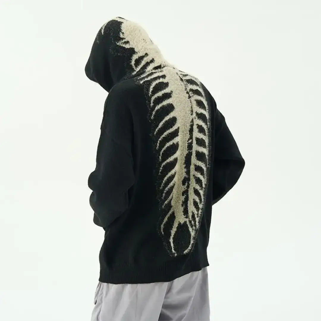 Centipede Embroidered Streetwear Hoodie | Ash Spine / Xxl