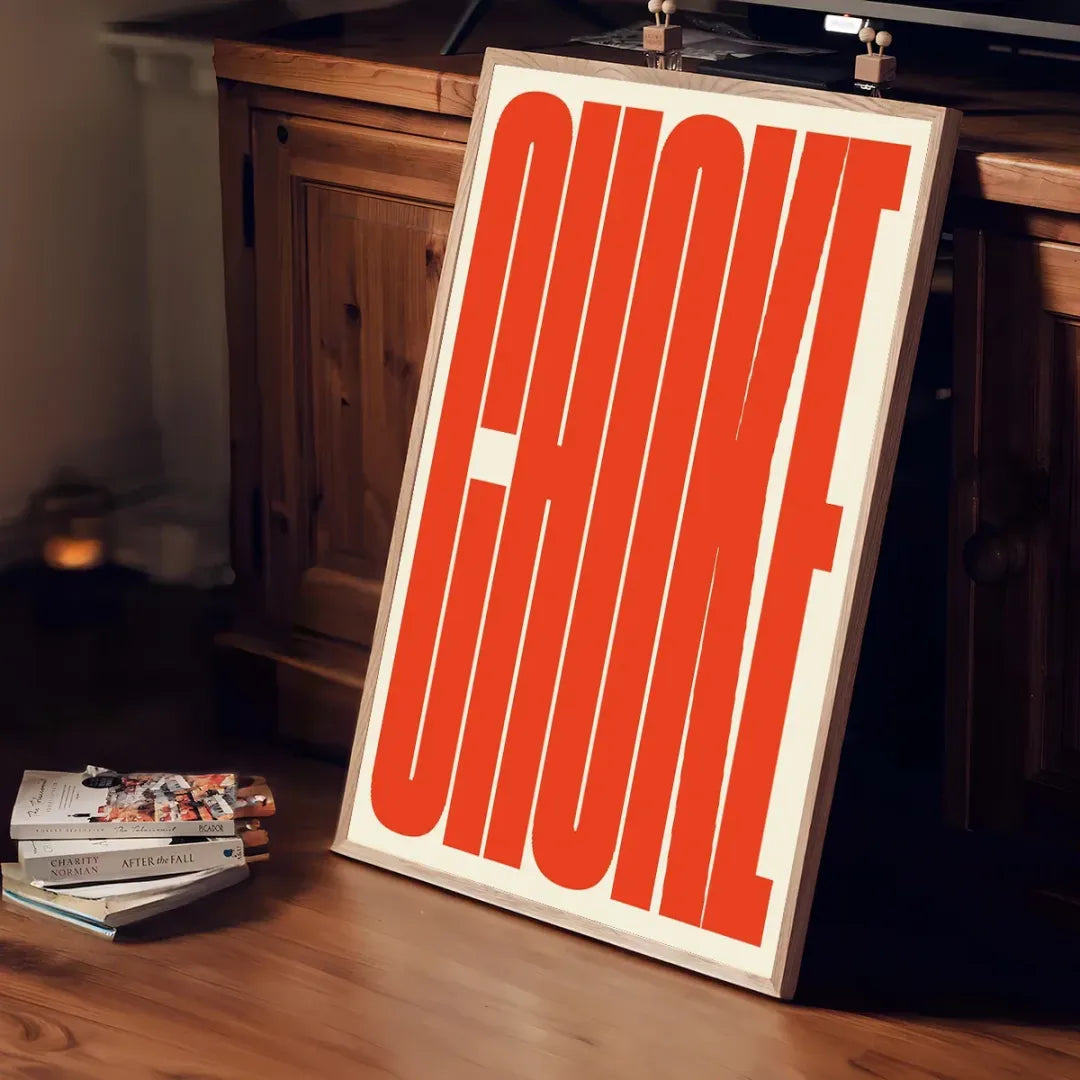 Choke – Bold Red Typography Poster (unframed Canvas) | White Base / 20x30cm Unframed | Posters Japanese & Anime Wall Art