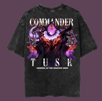 Commander Tusk Solo Leveling Tee | Washed Black / s | Anime Streetwear