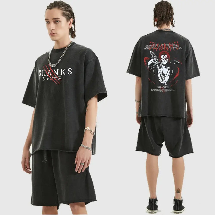 Conqueror’s Scar Oversized Tee – Shanks One piece Vintage Washed Graphic Shirt | Zenith Threads Co. T-shirt by Free