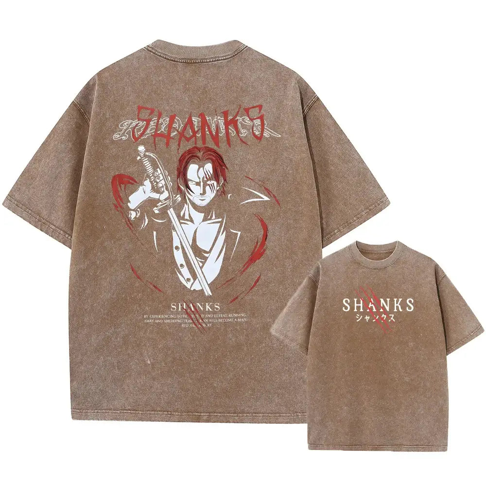 Washed coffee / Xl | T-shirt | Anime Streetwear & Dark Fits