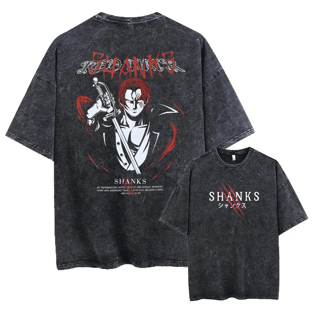 Washed black / Xl | T-shirt | Anime Streetwear & Dark Fits