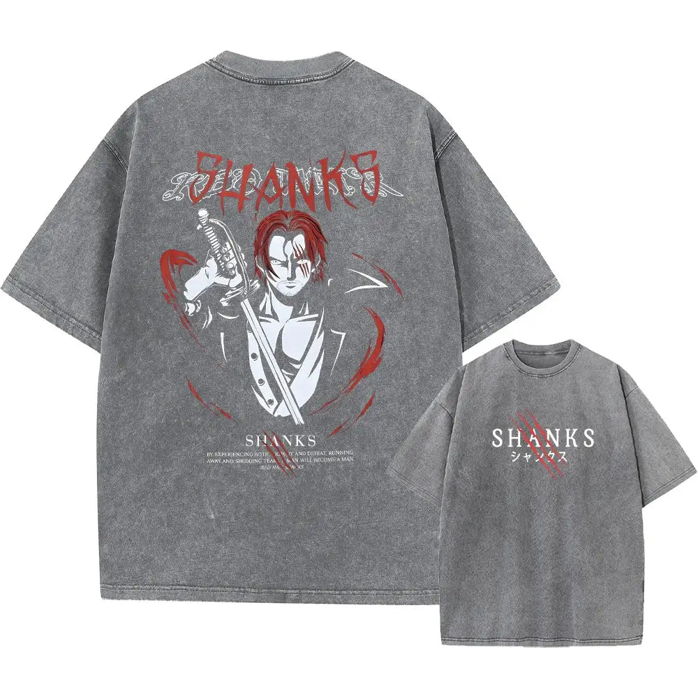 Washed grey / Xxl | T-shirt | Anime Streetwear & Dark Fits
