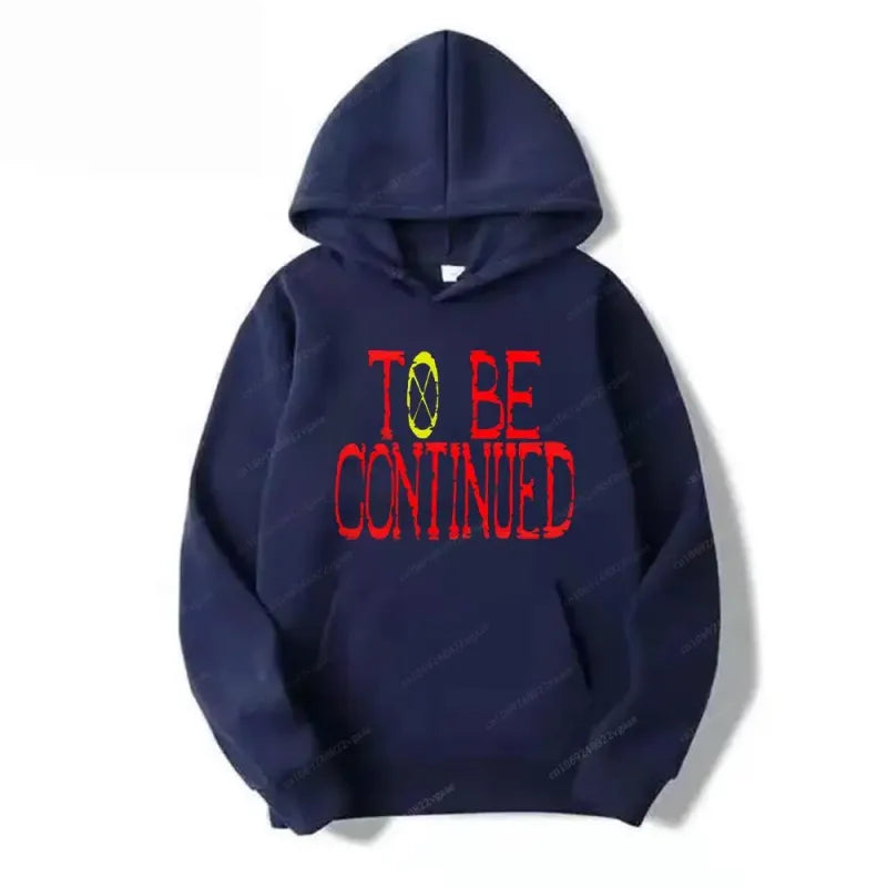 Navy blue hoodie, Epic to be Continued Anime Sweatshirt for One Piece fans