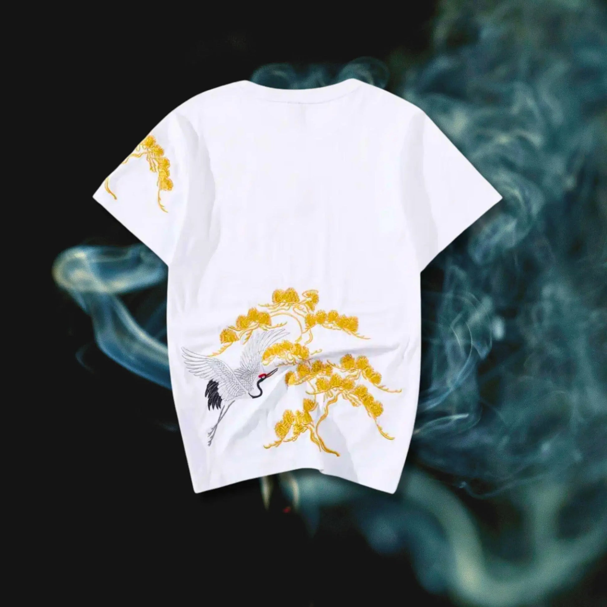 Crane Embroidered Tee | Sky Bloom / 4xl | Streetwear