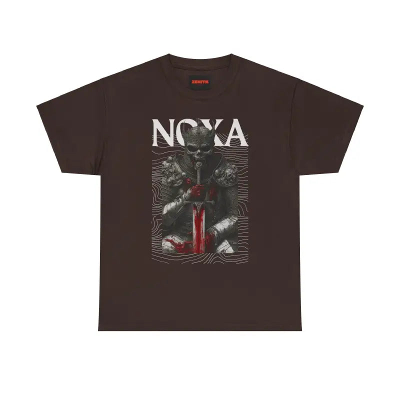 Crimson Pact Graphic Tee for Bold Streetwear Fans - Dark Chocolate / S - T-Shirt