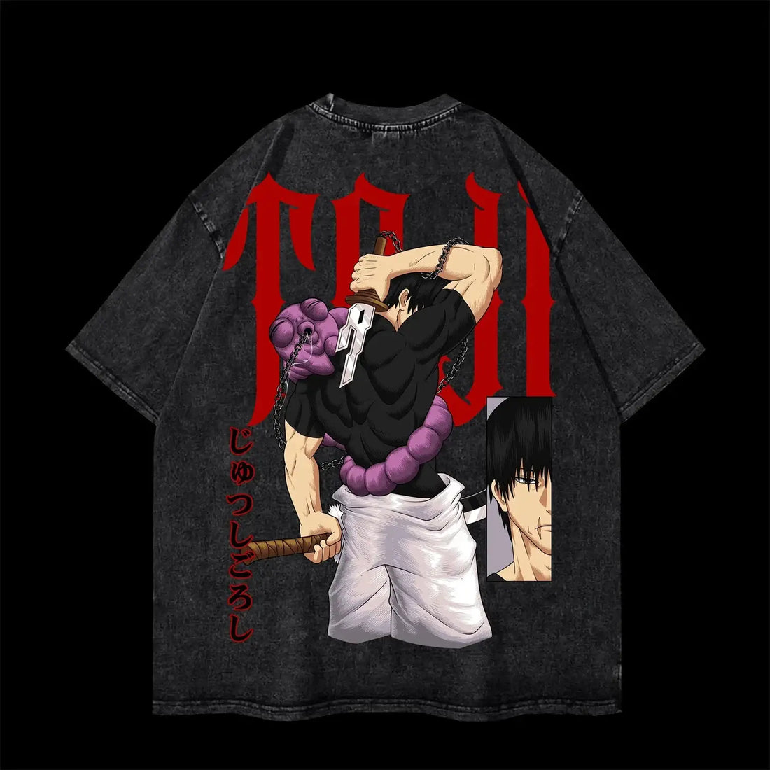 Cursed Blade Toji Fushiguro Tee | Washed Black / s | Jujutsu Kaisen