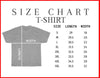 T-shirt size chart for Dandadan Seiko Ayase Anime Graphic Tee for manga fans