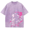 Lavender T-shirt featuring Demon Slayer Nezuko graphic for vintage anime style