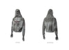 Gray built-in stained face mask hoodie with gloves redefines urban edge style