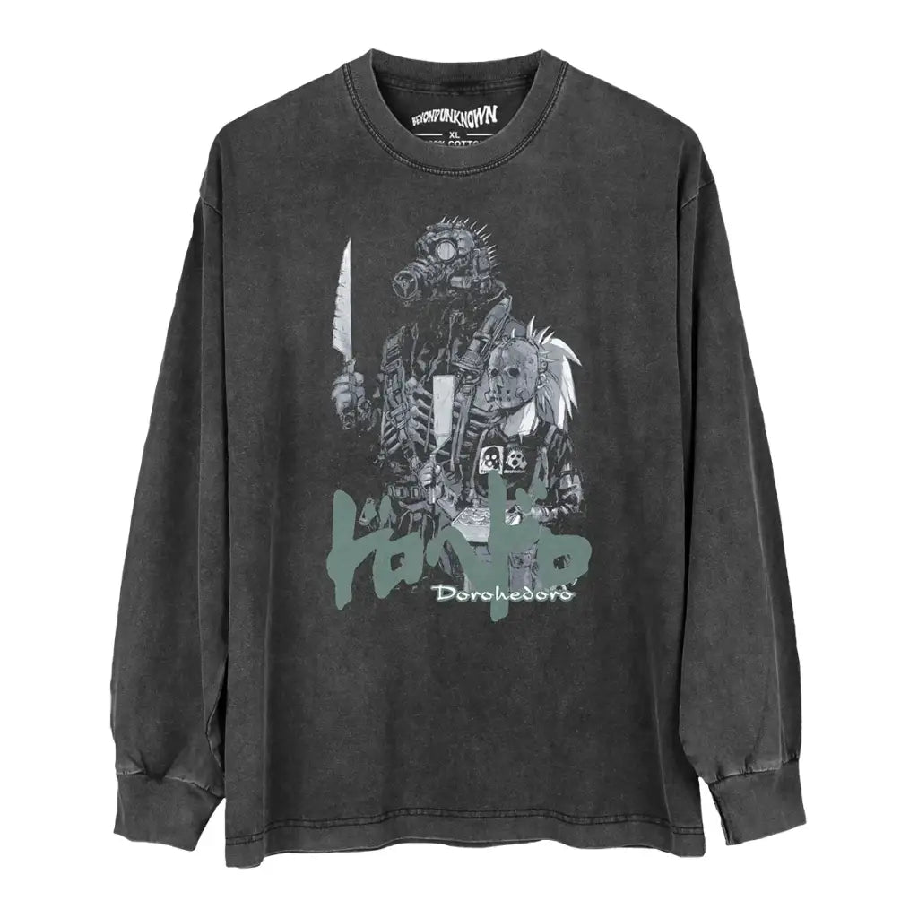 Dorohedoro Anime Tee Dark Urban Fantasy Manga Graphic Shirt | Washed Black Gray / s | Streetwear