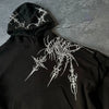 Black Eclipse Revenant hoodie featuring a white gothic design for dark urban style