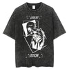 Acid-washed graphic tee featuring edgy anime design for Japanese streetwear enthusiasts