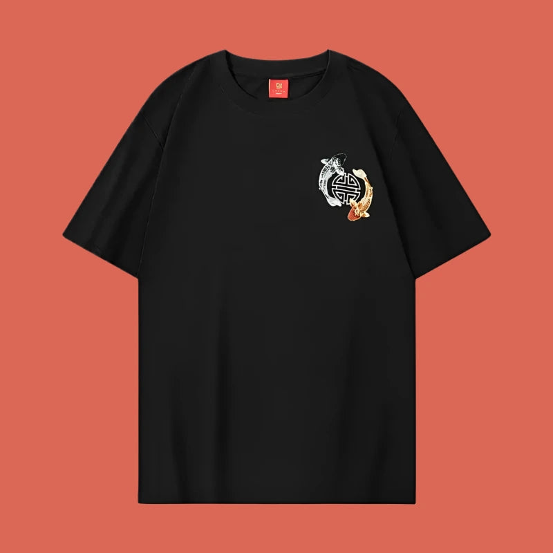 Embroidered Koi Japanese Tee