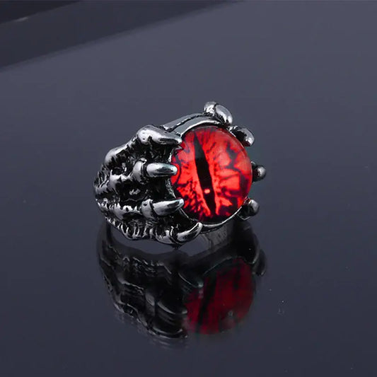 Evil Dragon Eye Ring – Adjustable Gothic Punk Accessory by Free Shipping
