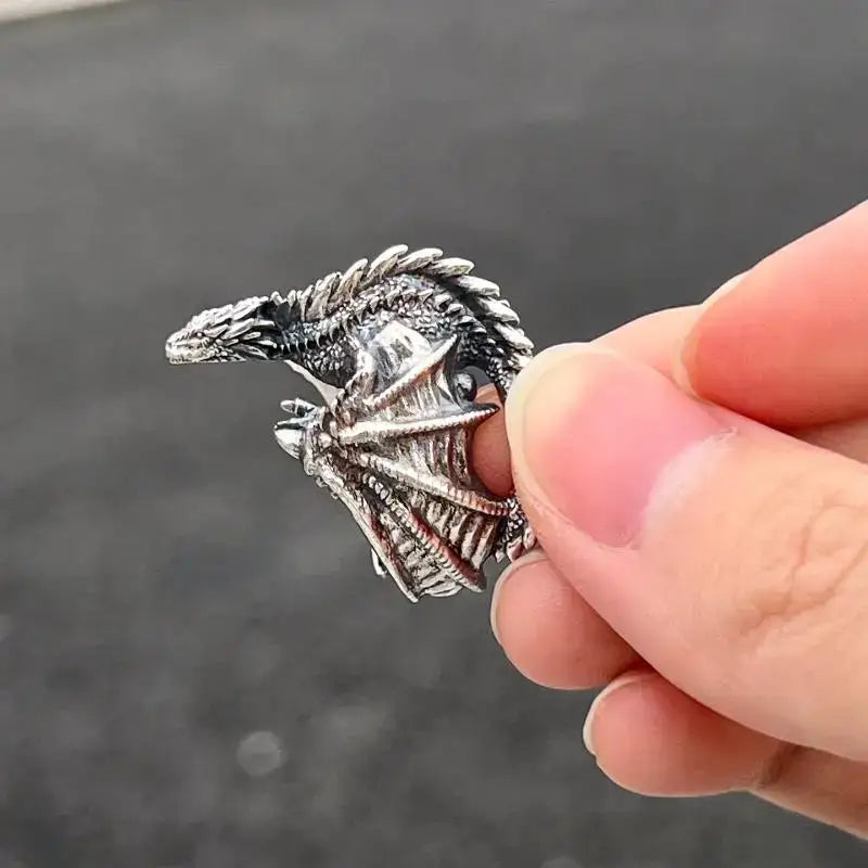 Gothic Dragon Wing Ring | Mythic Silver / Adjustable Fit | Accessories