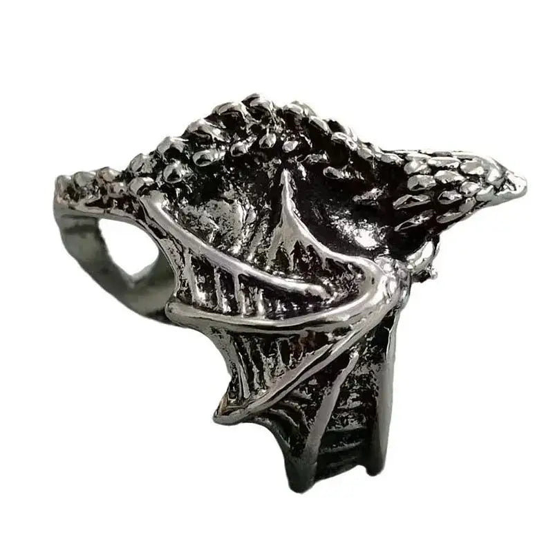 Gothic Dragon Wing Ring | Mythic Silver / Adjustable Fit | Accessories