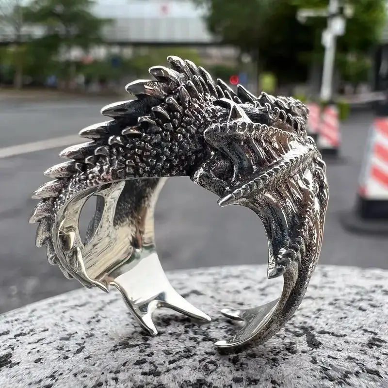 Gothic Dragon Wing Ring | Mythic Silver / Adjustable Fit | Accessories
