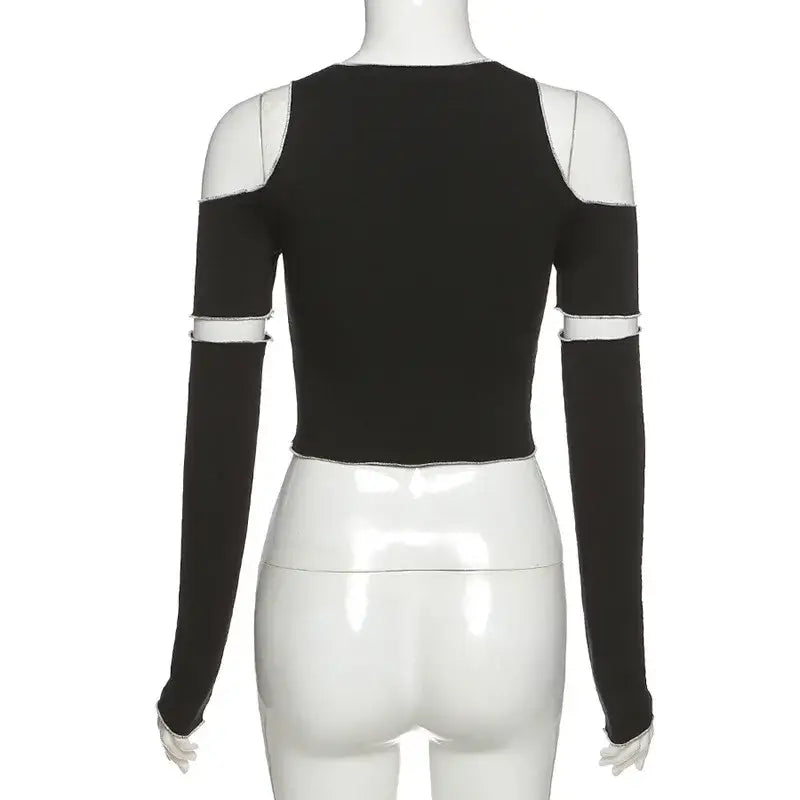 Gothic Patchwork Crop Tee | Streetwear
