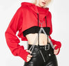 Gothic punk cropped hoodie chain patchwork streetwear By Zenith Threads Co. Free shipping