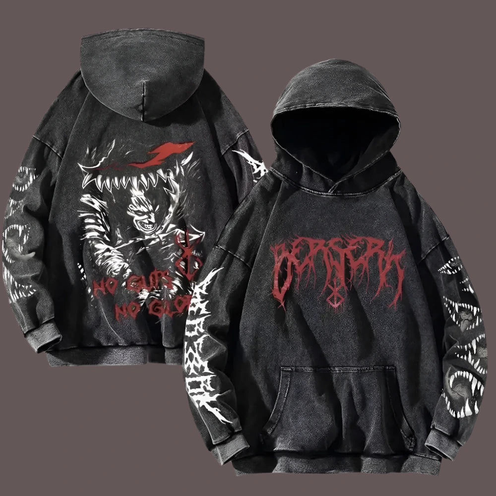 Griffonfall Crused Berserk Hoodie | Brand of Sacrifice / s | Anime Streetwear