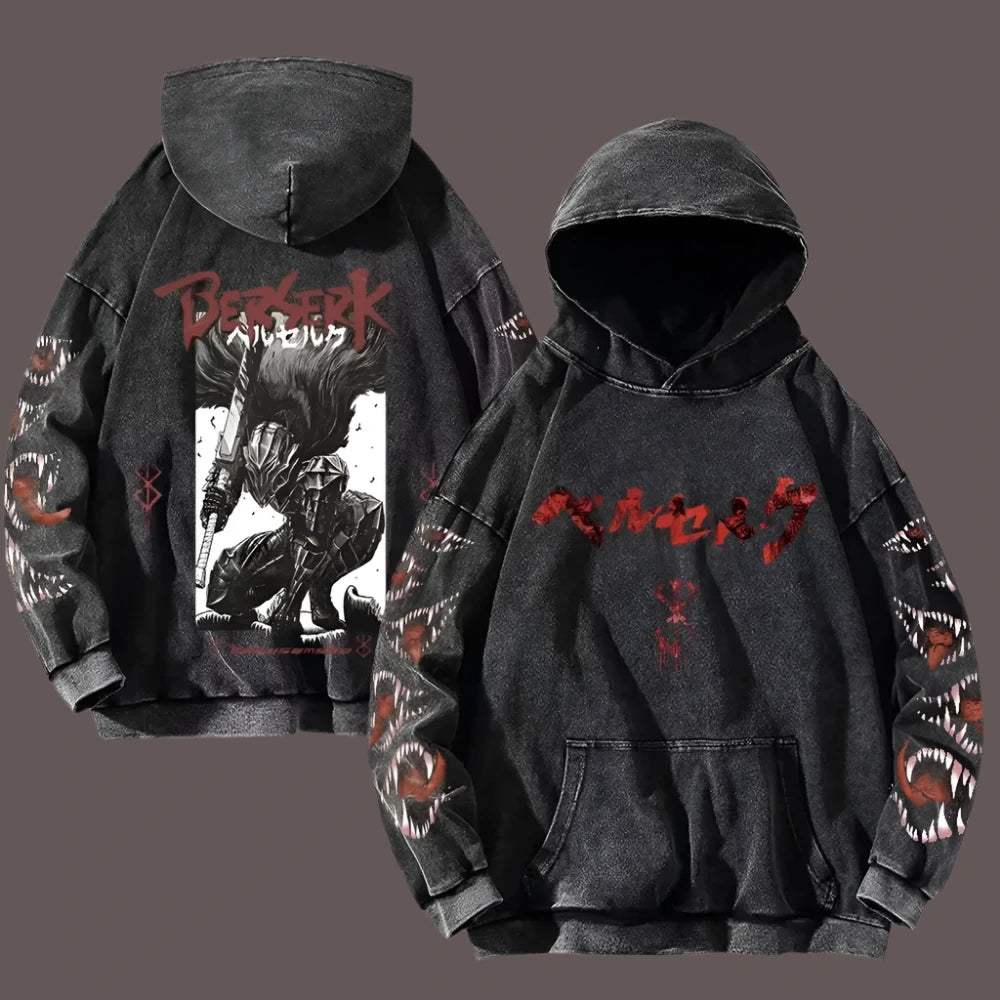 Griffonfall Crused Berserk Hoodie | Bloody Eclipse / s | Anime Streetwear