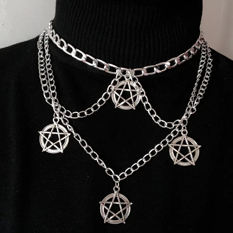 Grunge cross pendant necklace for gothic streetwear By Zenith Threads Co. Free shipping