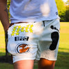 Patterned white Ippo Summer Gym shorts, quick drying design for stylish streetwear