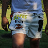 Printed white Ippo Summer Gym Shorts, quick drying and perfect for anime streetwear