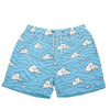 Blue cloud-patterned swim trunks from Ippo Summer Gym, ideal quick drying summer gym shorts