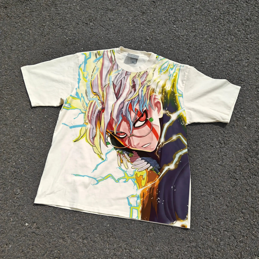 Spiral Vortex Dandadan Graphic Tee | Washed Cream / s | Anime Streetwear