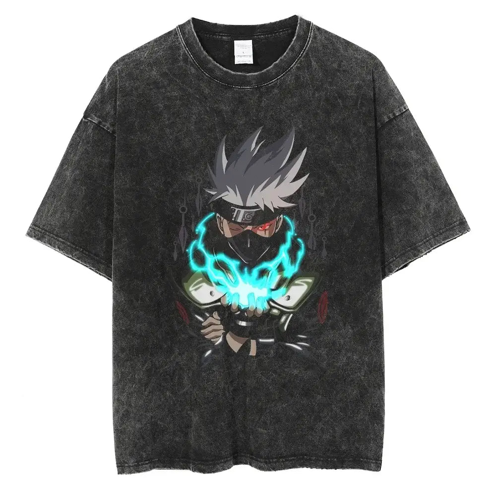 Washed Black / Xxxl | T-shirt | Anime Streetwear
