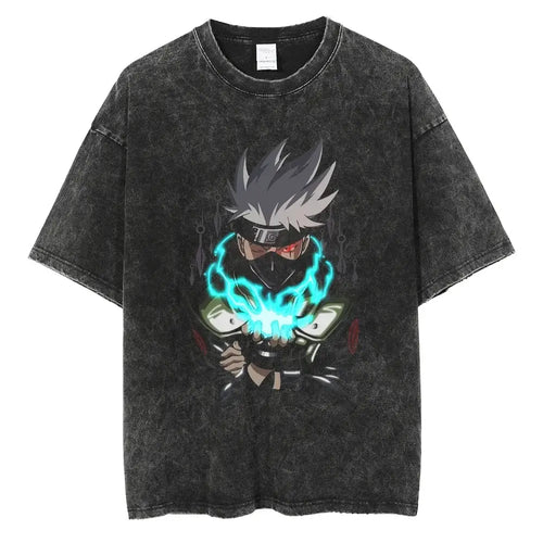 Washed Black / Xxxl | T-shirt | Anime Streetwear