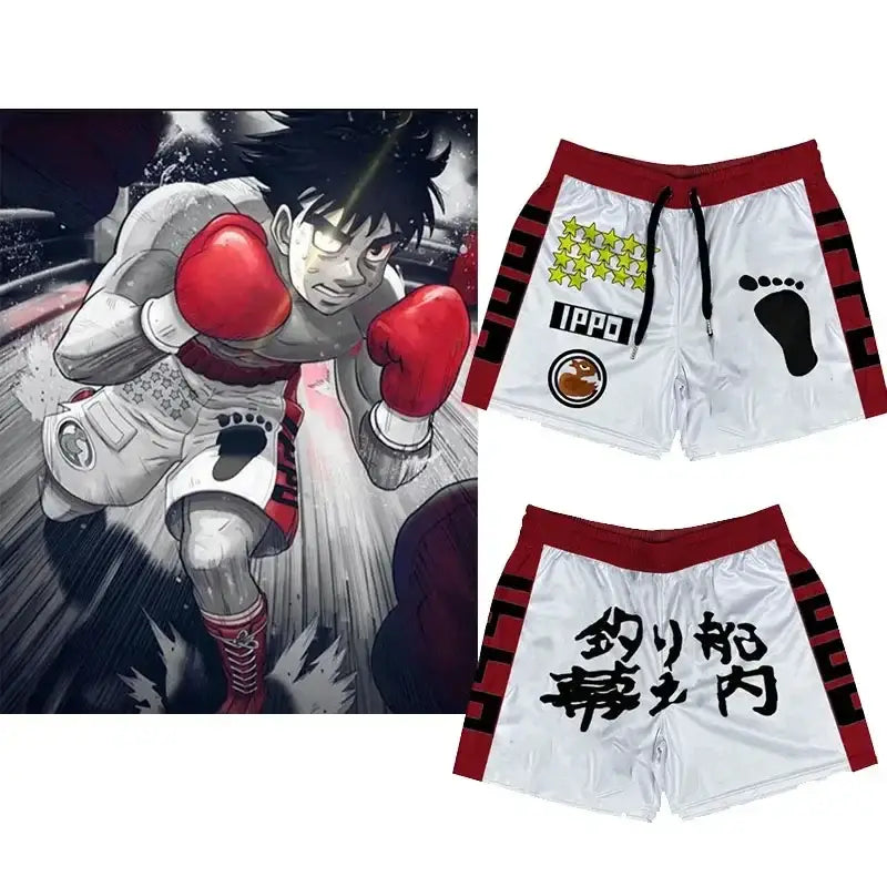 Ippo Summer Gym Shorts Quick Drying Anime Apparel Gym Shorts by Free Shipping