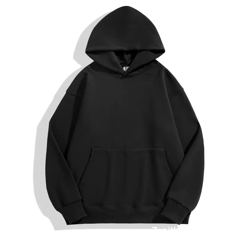 Iron Will Hoodie – Heavyweight Velvet Streetwear - Black / S - hoodie