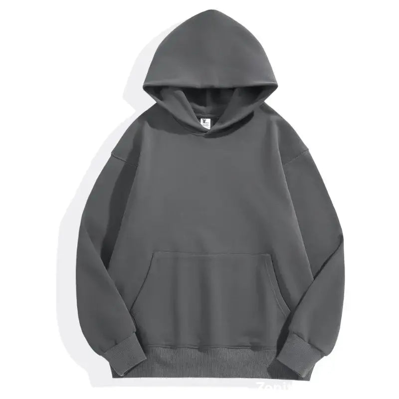 Iron Will Hoodie – Heavyweight Velvet Streetwear - Carbon grey / 4XL - hoodie