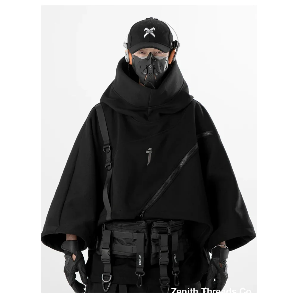 Irregular Techwear Functional Hoodie - hoodie