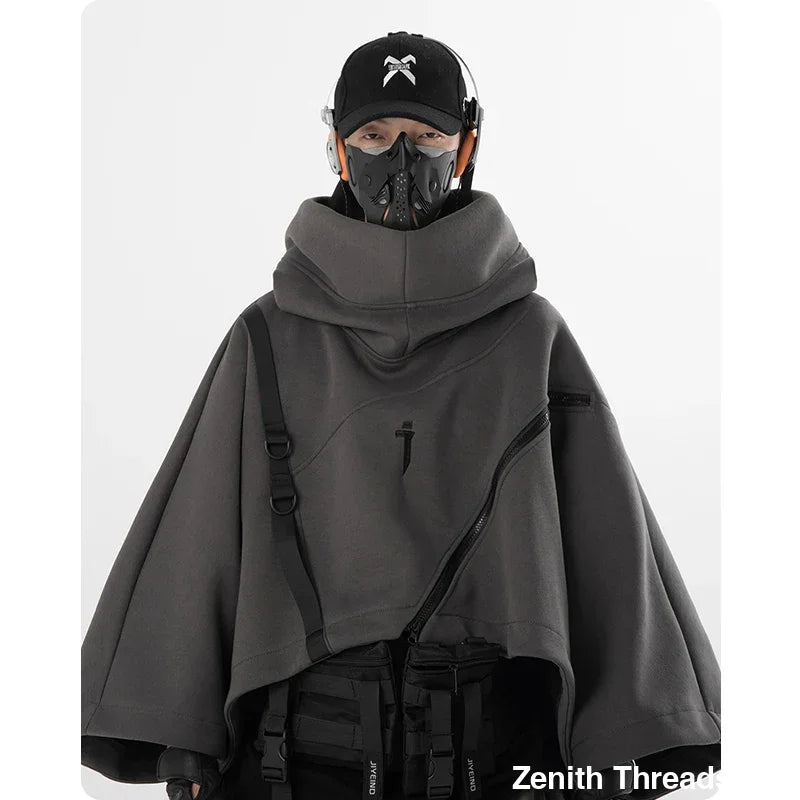 Irregular Techwear Functional Hoodie - hoodie