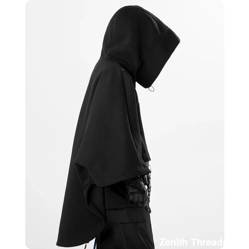 Irregular Techwear Functional Hoodie - hoodie