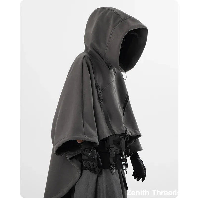 Irregular Techwear Functional Hoodie - hoodie