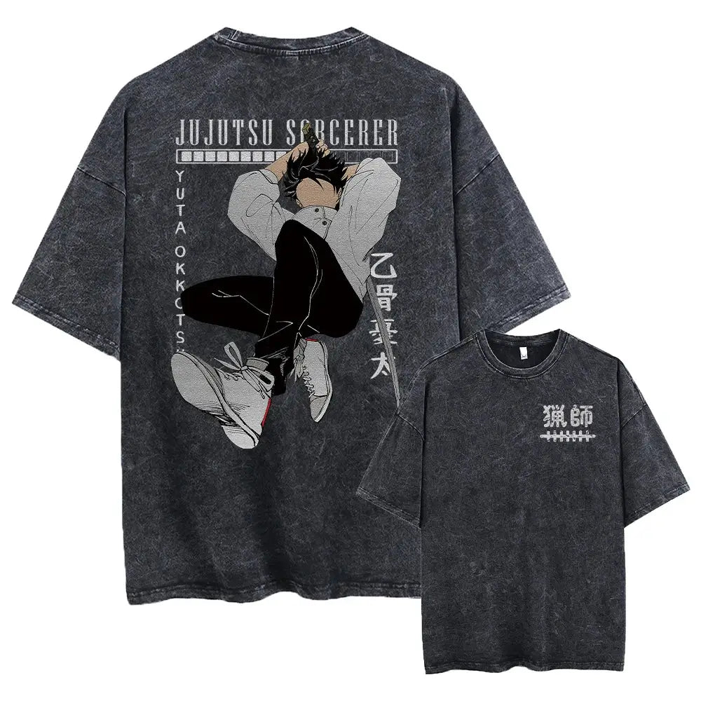 Jujutsu Kaisen Character Tee – Washed Anime Streetwear | Zenith Threads Co. T-shirtst-shirt by Free Shipping