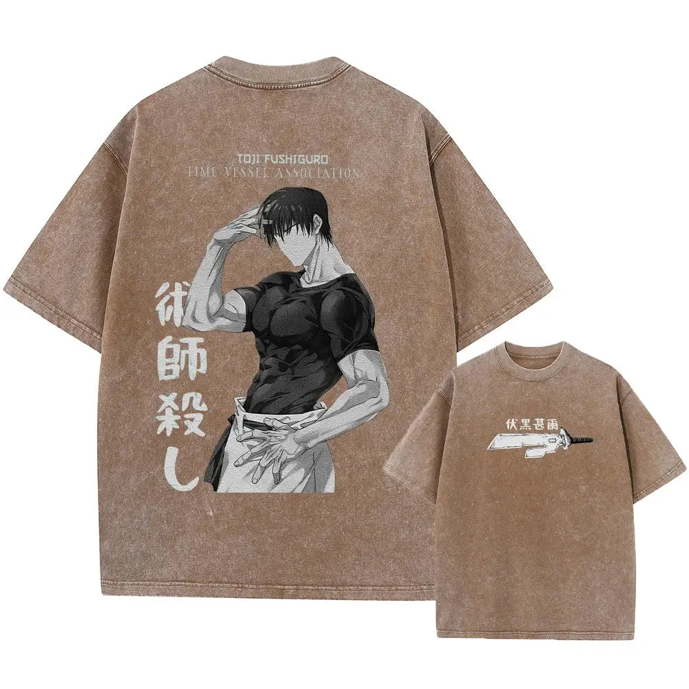 Jujutsu Kaisen Character Tee – Washed Anime Streetwear | Zenith Threads Co. T-shirtst-shirt by Free Shipping